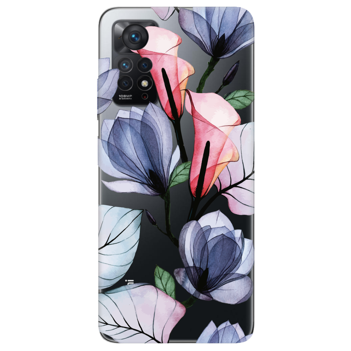 Чохол для Xiaomi Redmi Note 11 Pro прозорий Tropical flowers - фото 1 - Чохли для телефонів