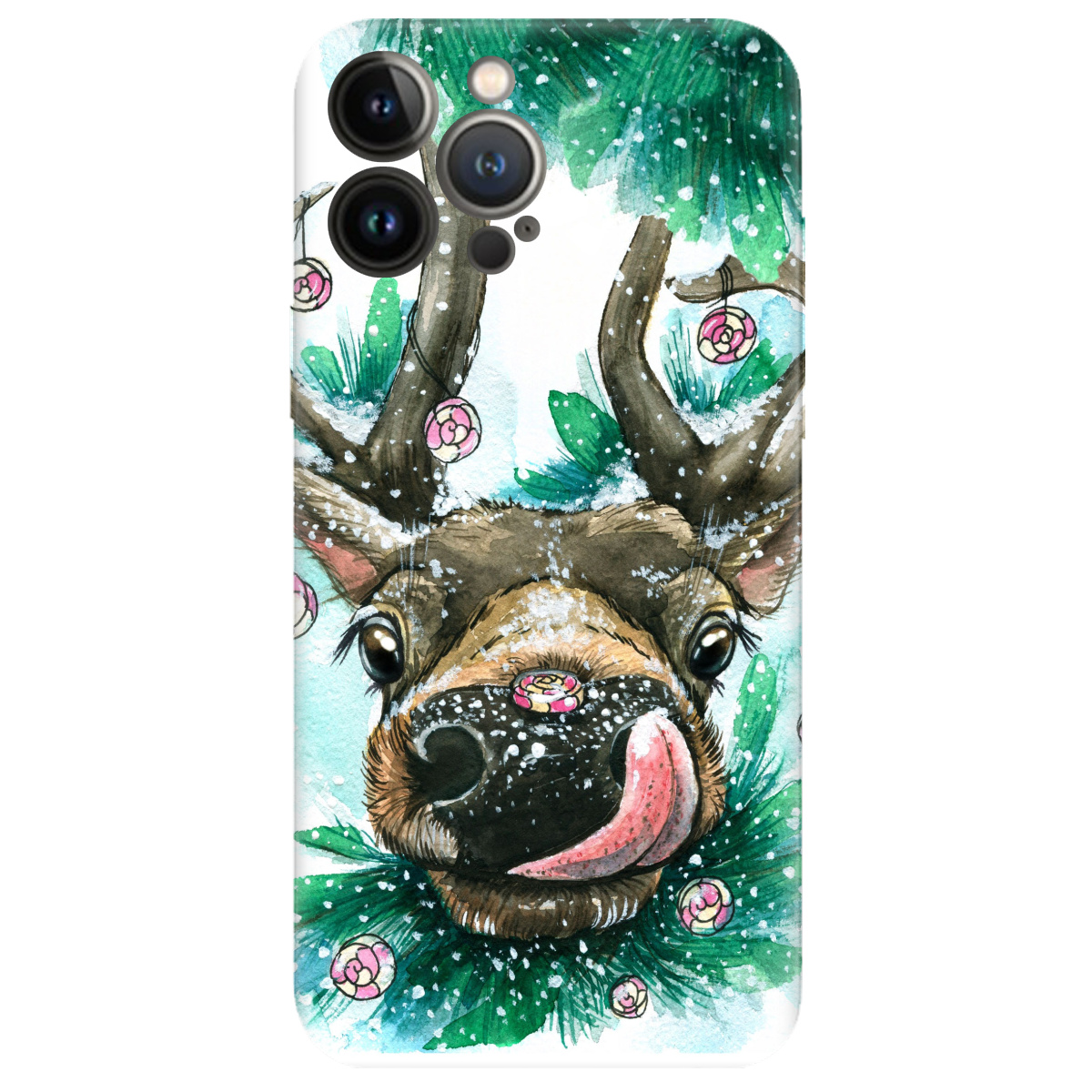 Чехол для Apple iPhone 13 Pro прозрачный Сute deer - фото 1 - Чехлы для телефонов