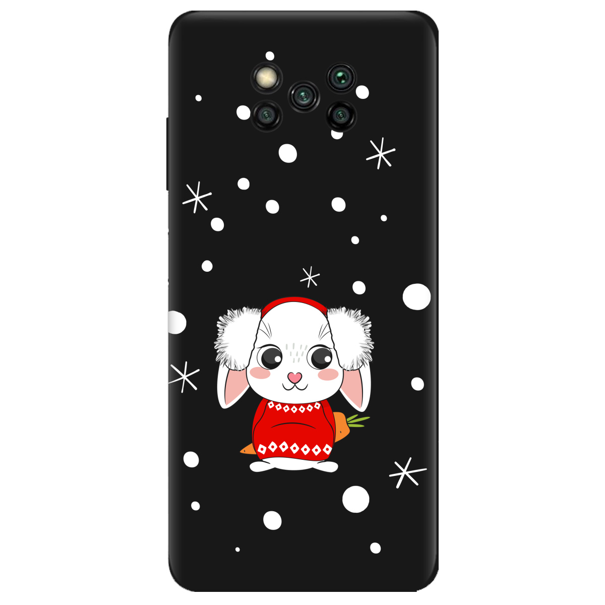 Чохол для Xiaomi Poco X3 чорний матовий soft touch My bunny - фото 1 - Чохли для телефонів