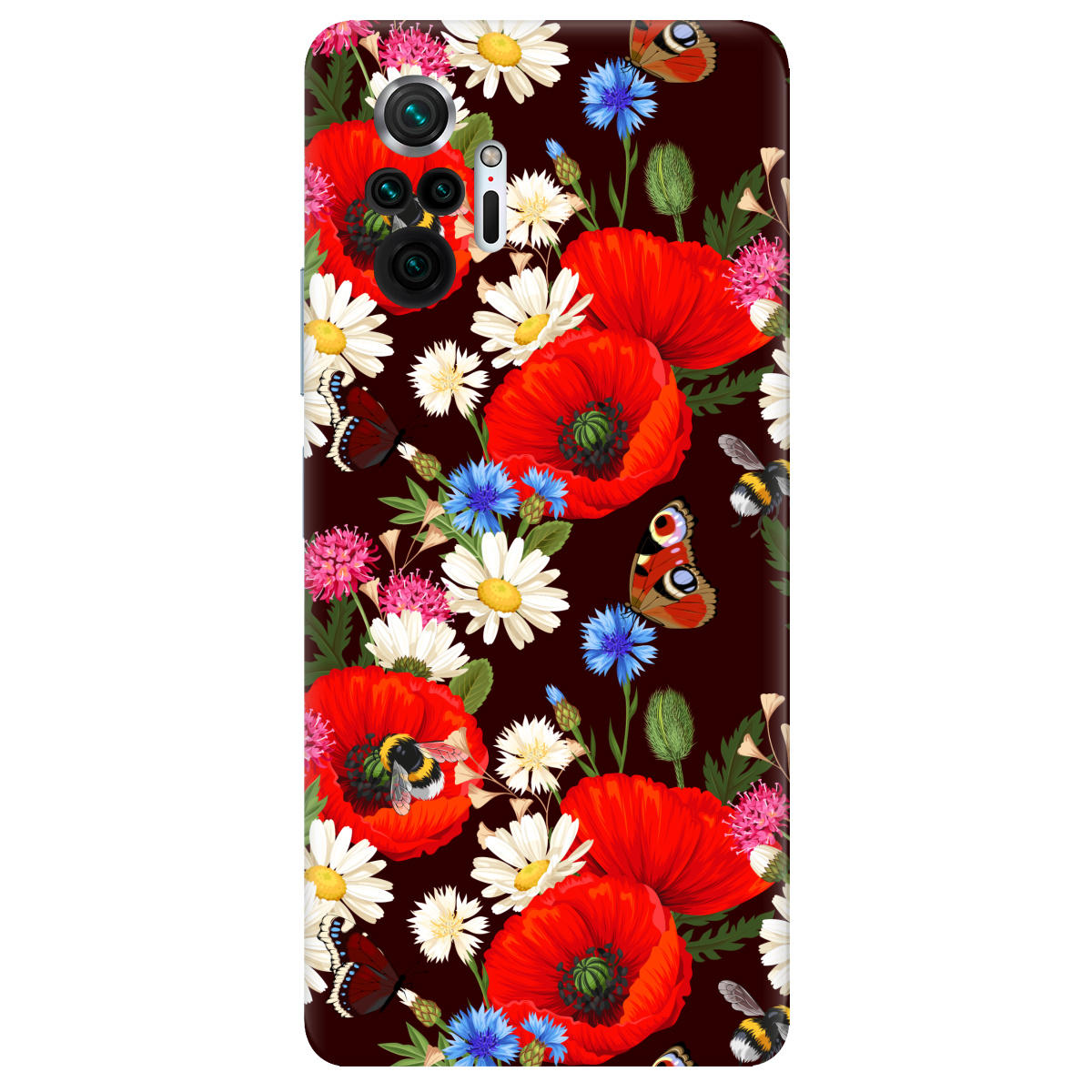 Чехол для Xiaomi Redmi Note 10 Pro прозрачный Лугові квіти - фото 1 - Чехлы для телефонов