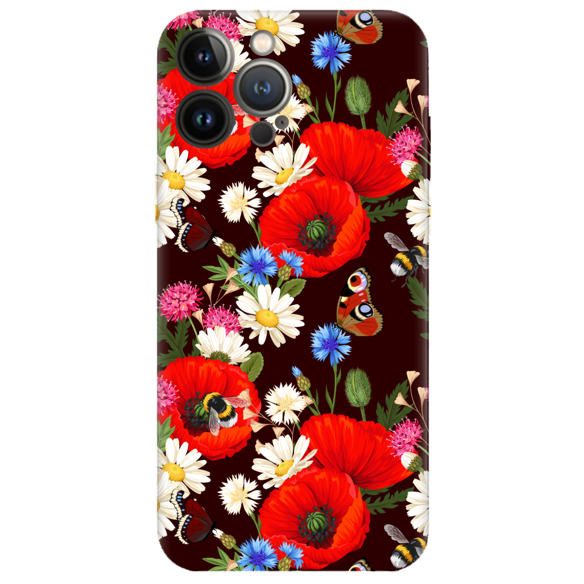 Чехол для Apple iPhone 13 Pro прозрачный Лугові квіти - фото 1 - Чехлы для телефонов