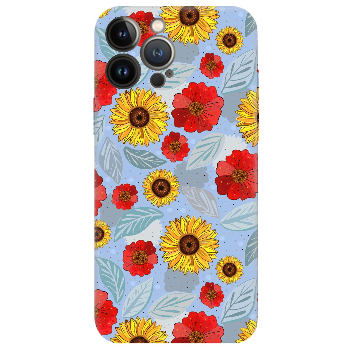 Чохол для Apple iPhone 13 Pro прозорий Соняшники і маки - фото 1 - Чохли для телефонів