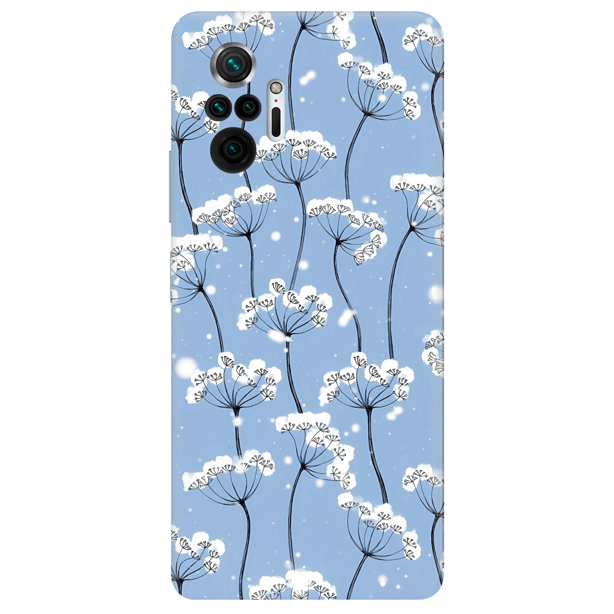 Чехол для Xiaomi Redmi Note 10 Pro прозрачный Пухнасті сніжинки - фото 1 - Чехлы для телефонов