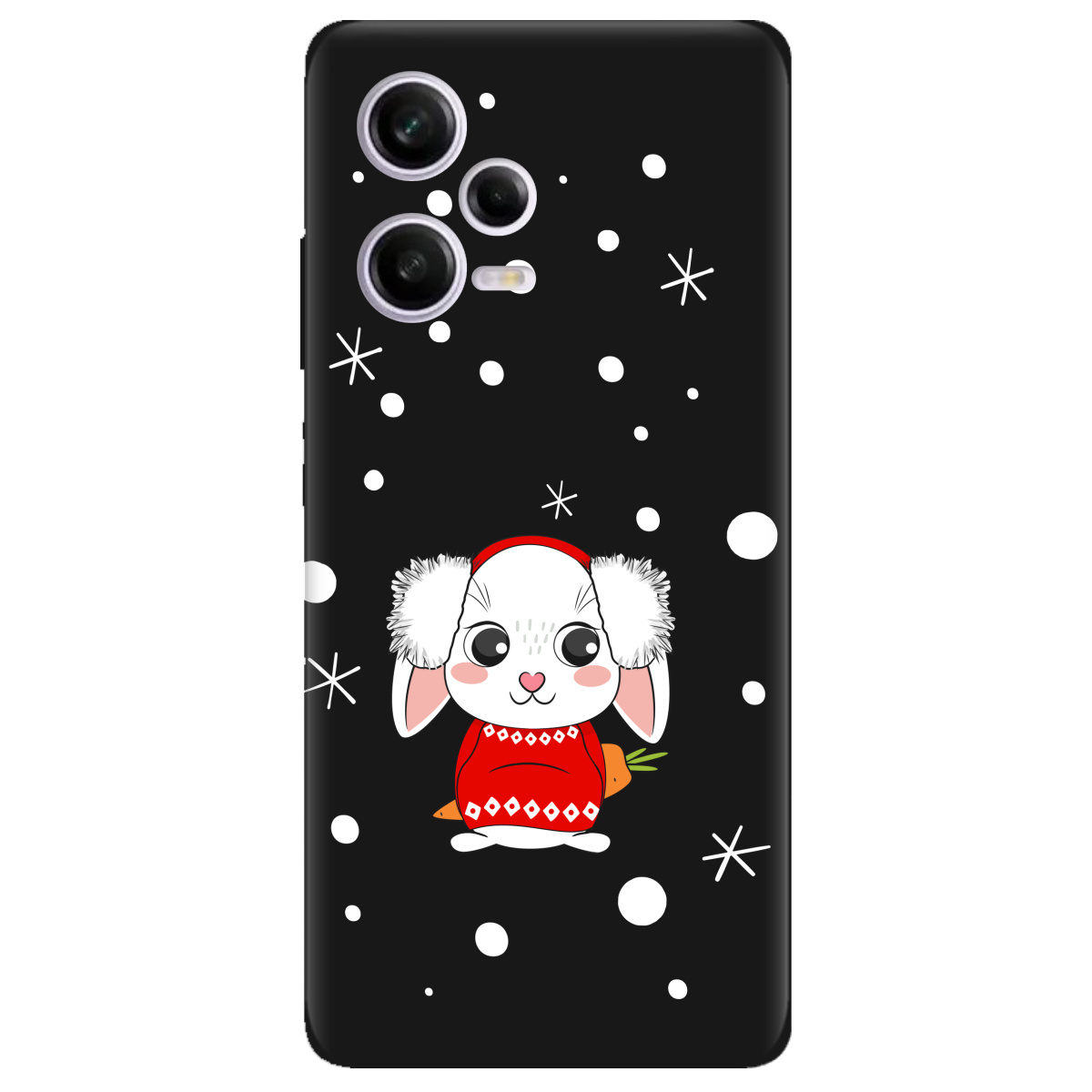 Чехол для Xiaomi Redmi Note 12 Pro 5G черный матовый soft touch My bunny - фото 1 - Чехлы для телефонов