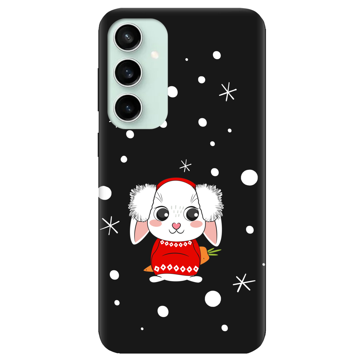 Чохол для Samsung Galaxy S23 FE чорний матовий soft touch My bunny - фото 1 - Чохли для телефонів