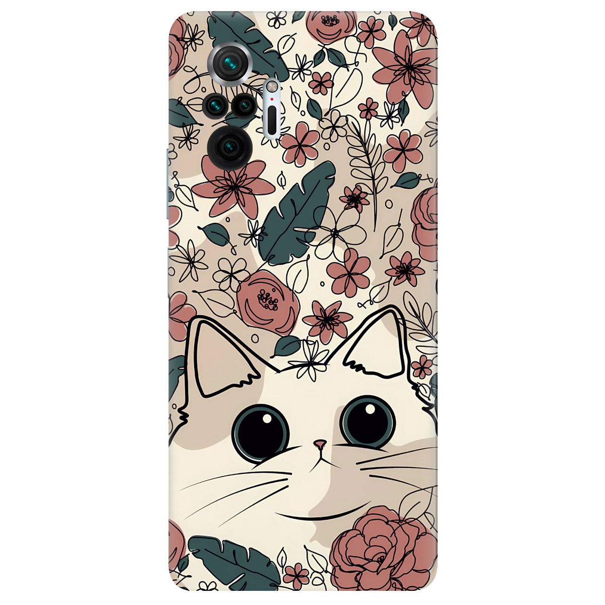 Чехол для Xiaomi Redmi Note 10 Pro прозрачный Flower cat - фото 1 - Чехлы для телефонов