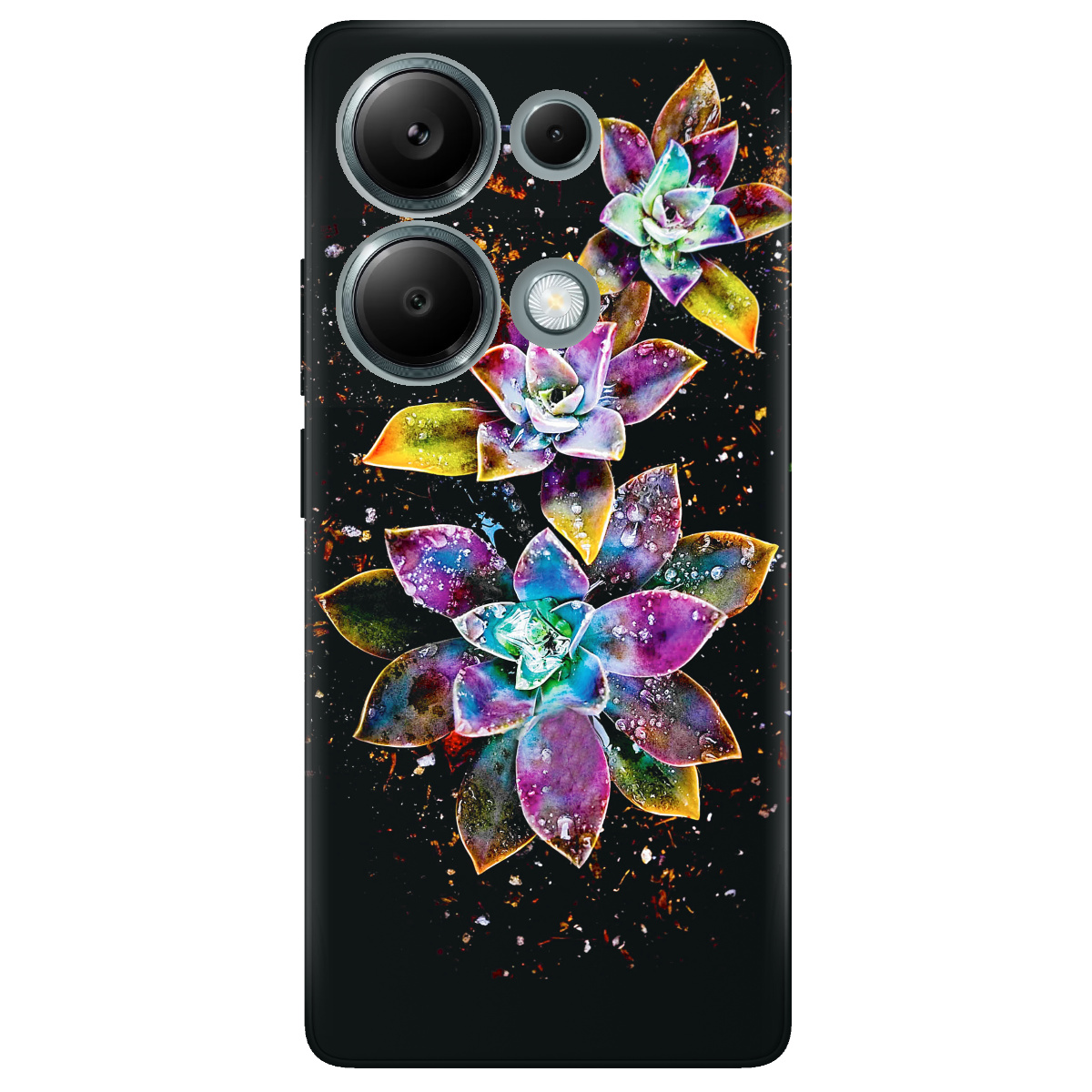 Чохол для Xiaomi Redmi Note 13 Pro 4G прозорий Magical flowers - фото 1 - Чохли для телефонів