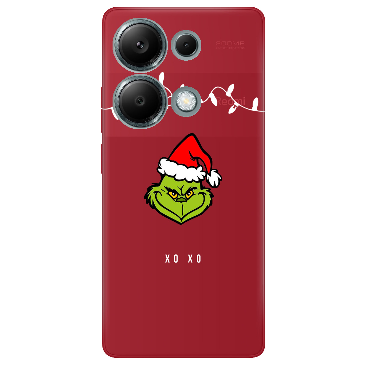 Чехол для Xiaomi Redmi Note 13 Pro 4G прозрачный Grinch xo xo - фото 1 - Чехлы для телефонов