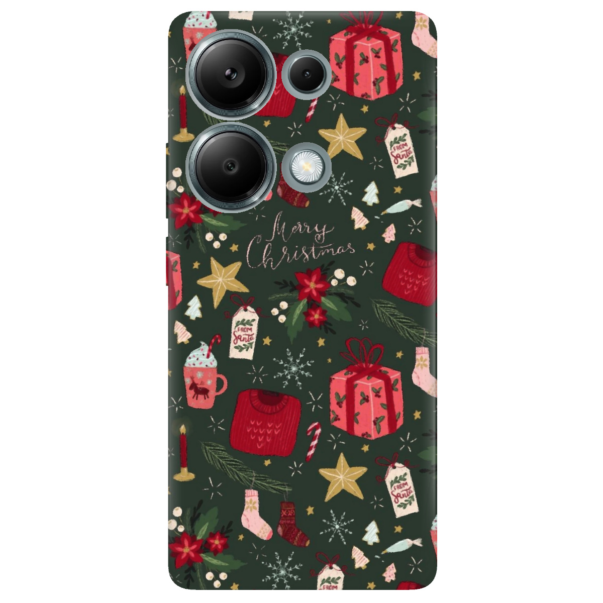 Чехол для Xiaomi Redmi Note 13 Pro 4G прозрачный Merry christmas - фото 1 - Чехлы для телефонов