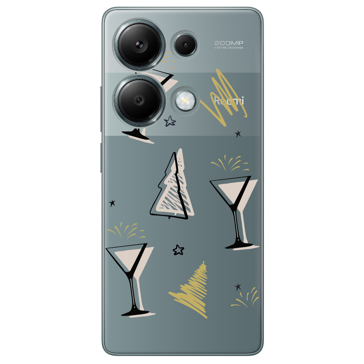 Чехол для Xiaomi Redmi Note 13 Pro 4G прозрачный Hello New Year - фото 1 - Чехлы для телефонов