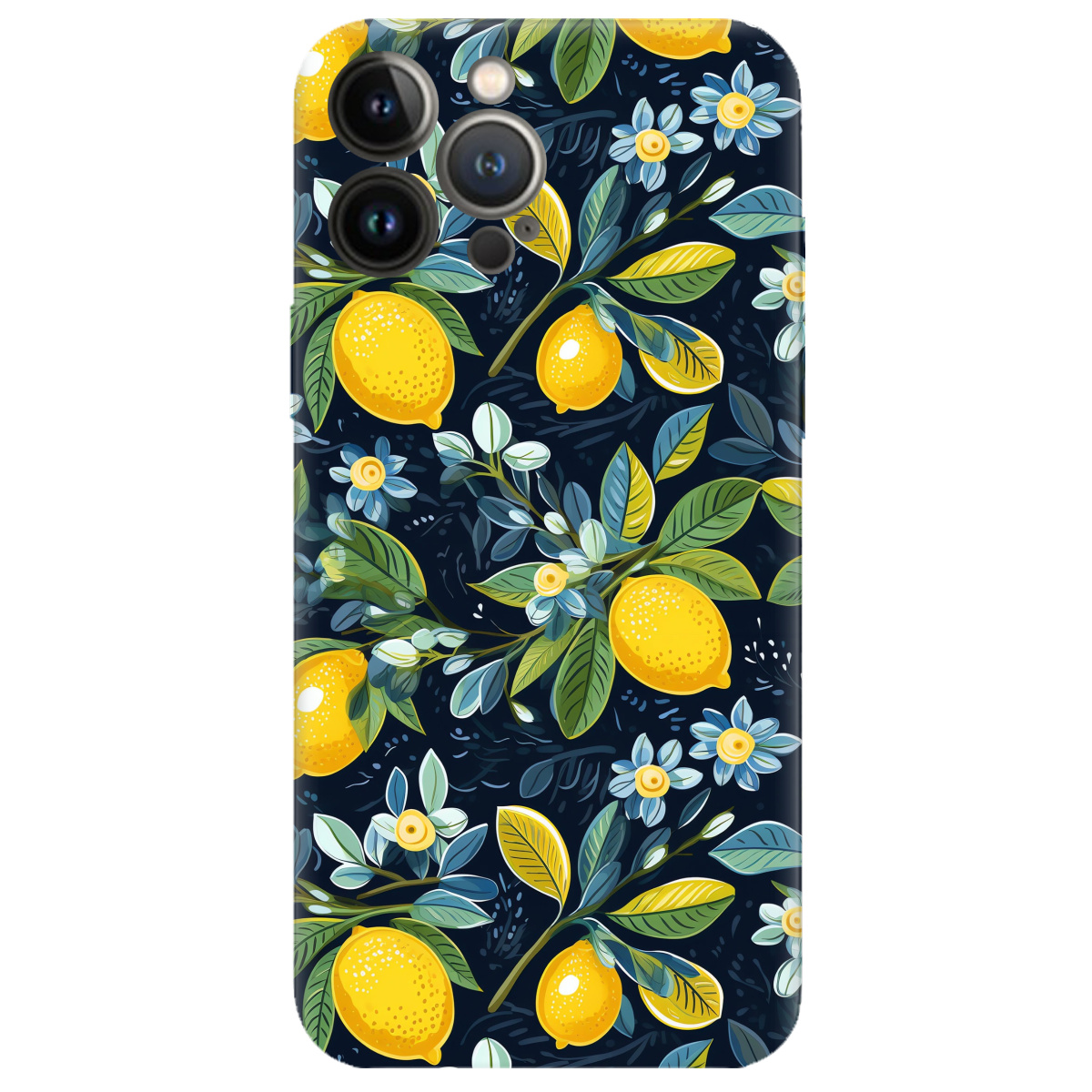 Чехол для Apple iPhone 13 Pro прозрачный Lemon with flower - фото 1 - Чехлы для телефонов