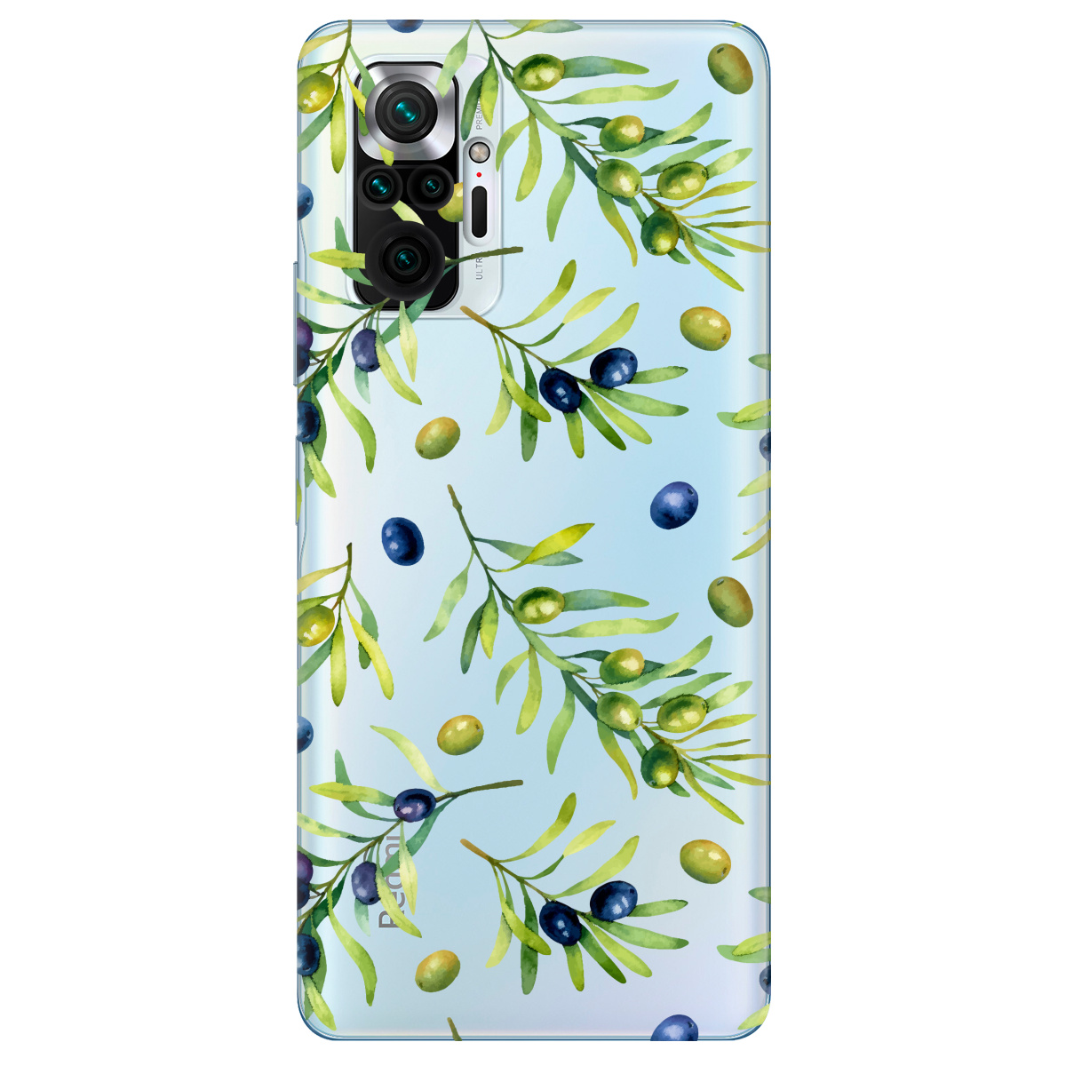 Чехол для Xiaomi Redmi Note 10 Pro прозрачный Olives - фото 1 - Чехлы для телефонов