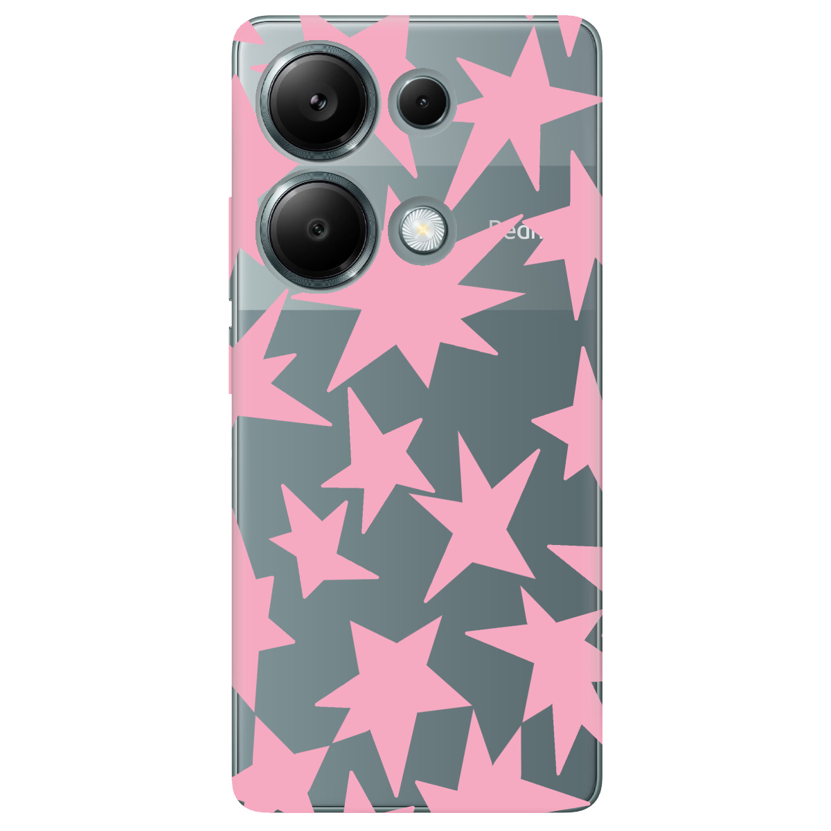 Чехол для Xiaomi Redmi Note 13 Pro 4G прозрачный Pink Star - фото 1 - Чехлы для телефонов