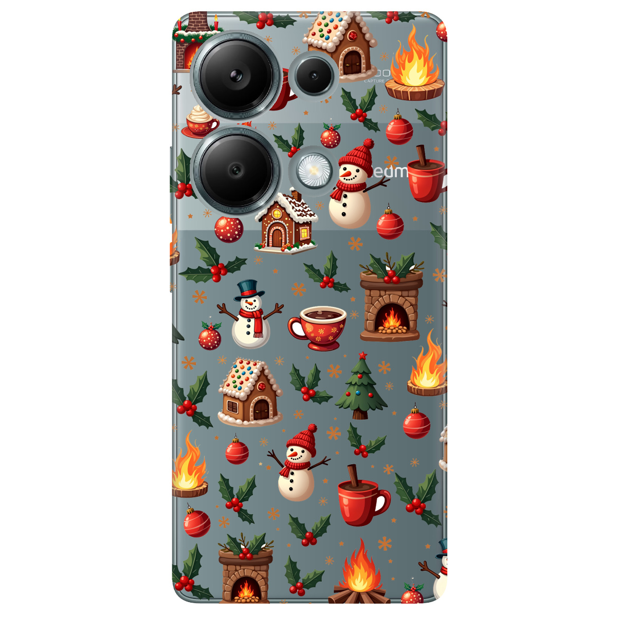 Чехол для Xiaomi Redmi Note 13 Pro 4G прозрачный Festive Glow - фото 1 - Чехлы для телефонов