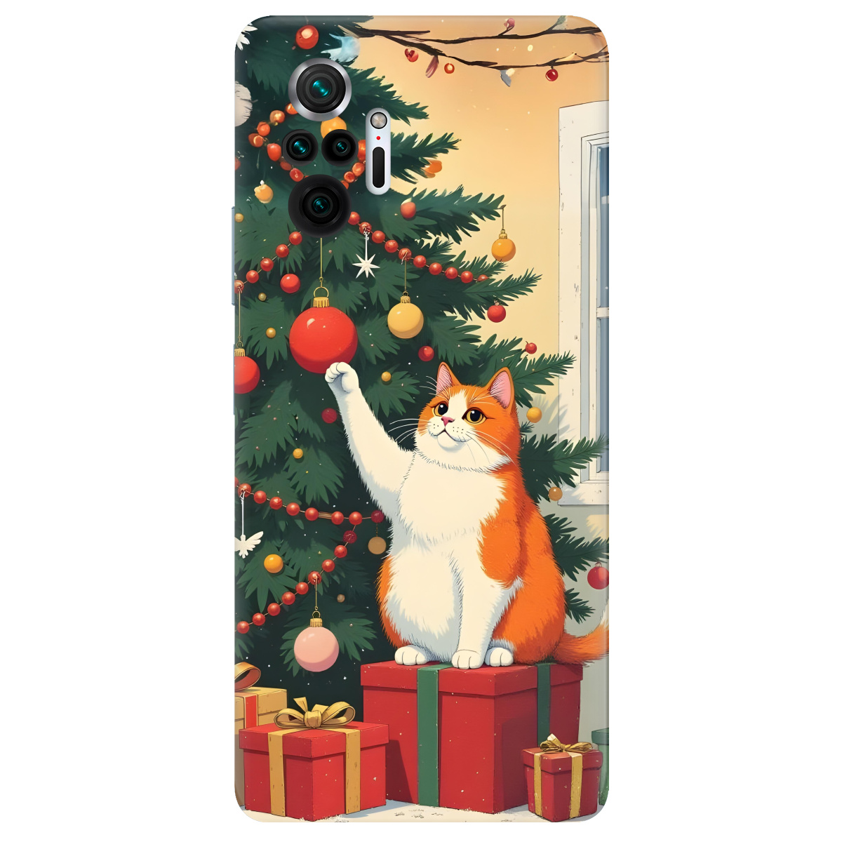 Чехол для Xiaomi Redmi Note 10 Pro прозрачный Christmas Cat - фото 1 - Чехлы для телефонов
