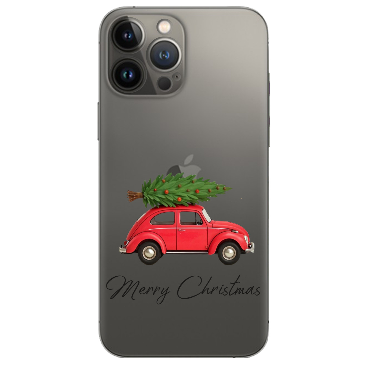 Чехол для Apple iPhone 13 Pro прозрачный Christmas on Wheels - фото 1 - Чехлы для телефонов