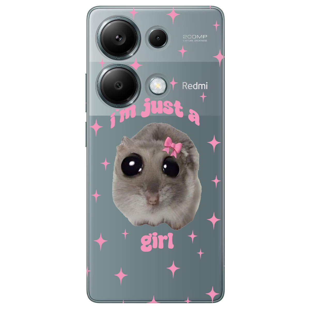 Чехол для Xiaomi Redmi Note 13 Pro 4G прозрачный Just a girl - фото 1 - Чехлы для телефонов