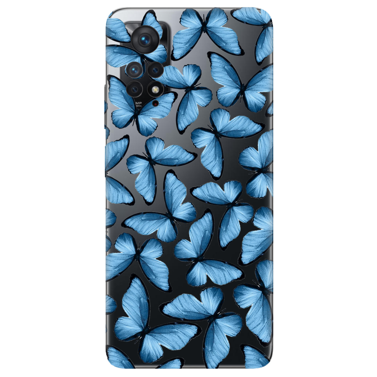 Чехол для Xiaomi Redmi Note 11 Pro прозрачный Blue wings - фото 1 - Чехлы для телефонов