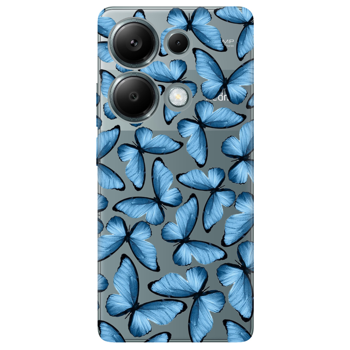 Чехол для Xiaomi Redmi Note 13 Pro 4G прозрачный Blue wings - фото 1 - Чехлы для телефонов