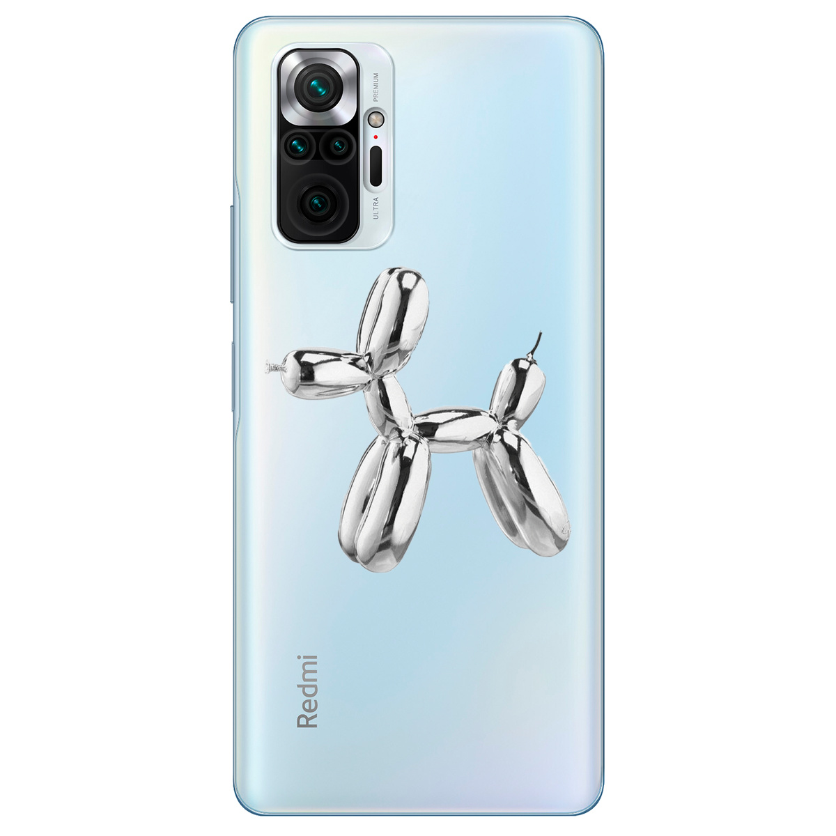Чехол для Xiaomi Redmi Note 10 Pro прозрачный Silver balloon - фото 1 - Чехлы для телефонов