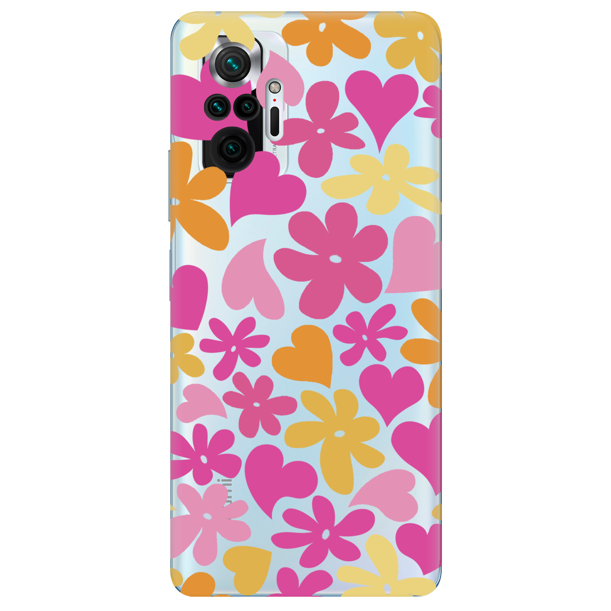 Чехол для Xiaomi Redmi Note 10 Pro прозрачный Blooming Love - фото 1 - Чехлы для телефонов