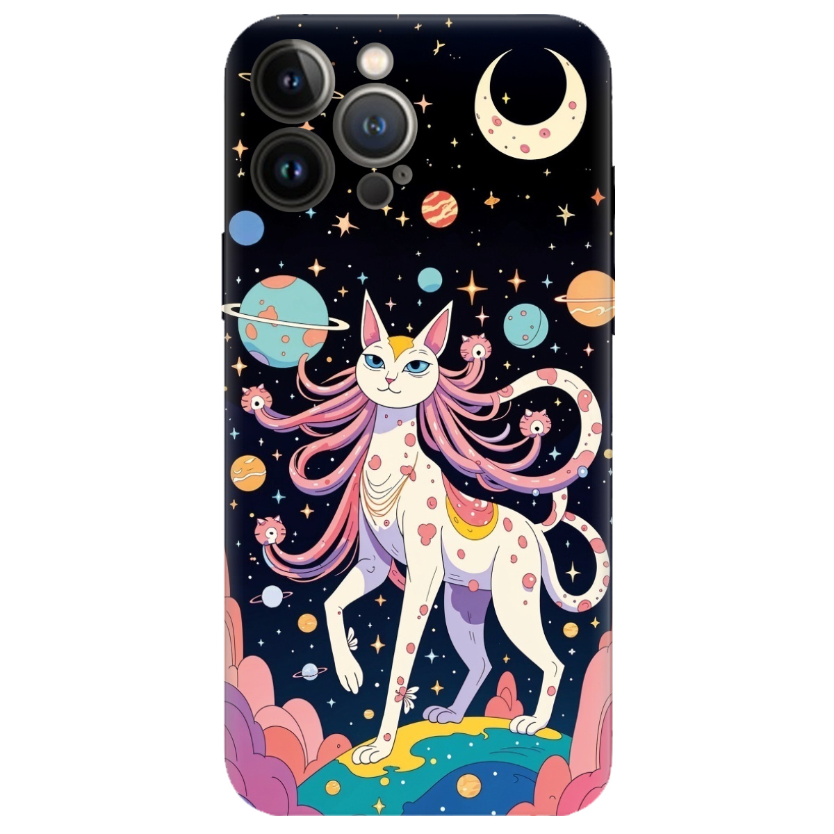 Чохол для Apple iPhone 13 Pro прозорий Cosmic Cat - фото 1 - Чохли для телефонів