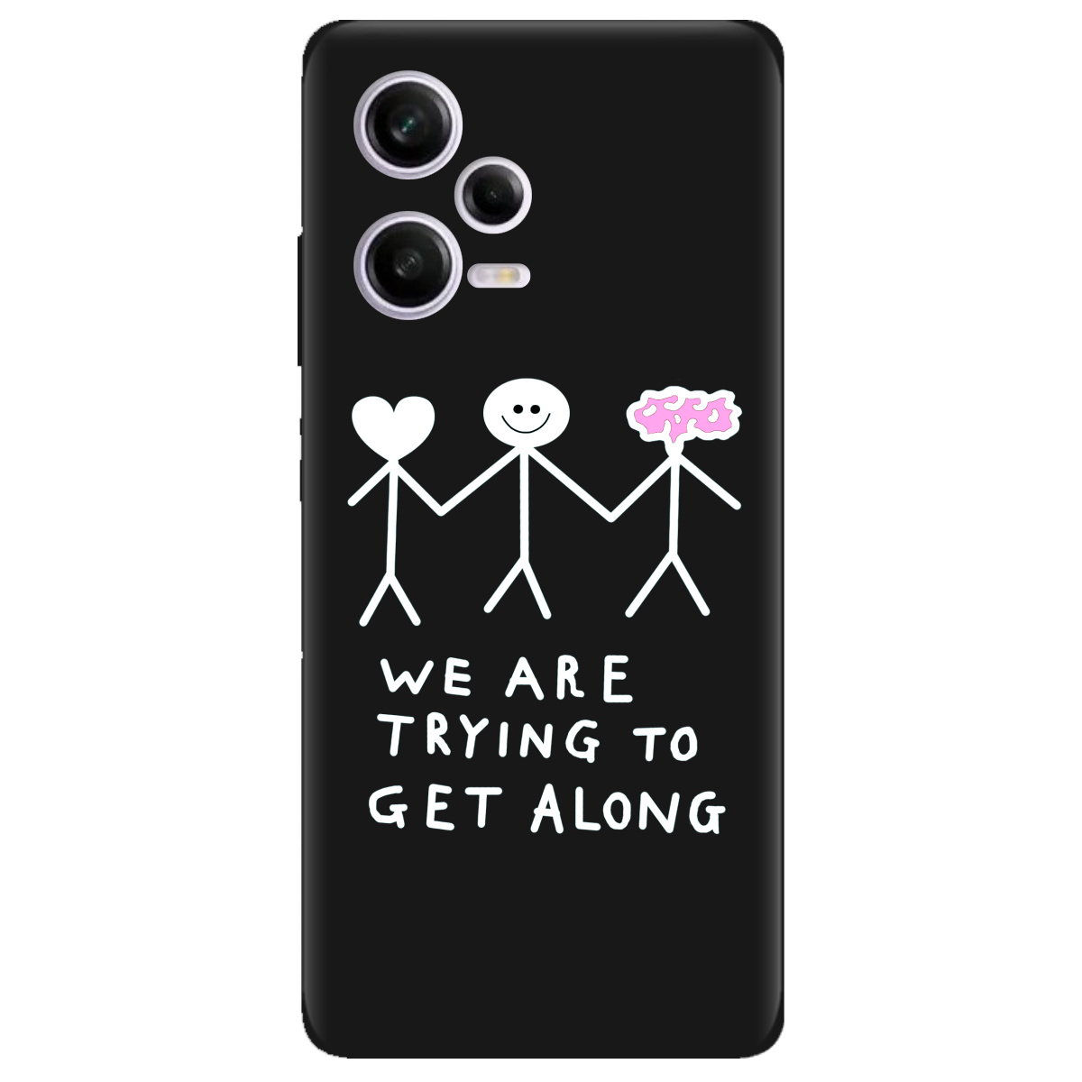 Чехол для Xiaomi Redmi Note 12 Pro 5G черный матовый soft touch We are trying - фото 1 - Чехлы для телефонов