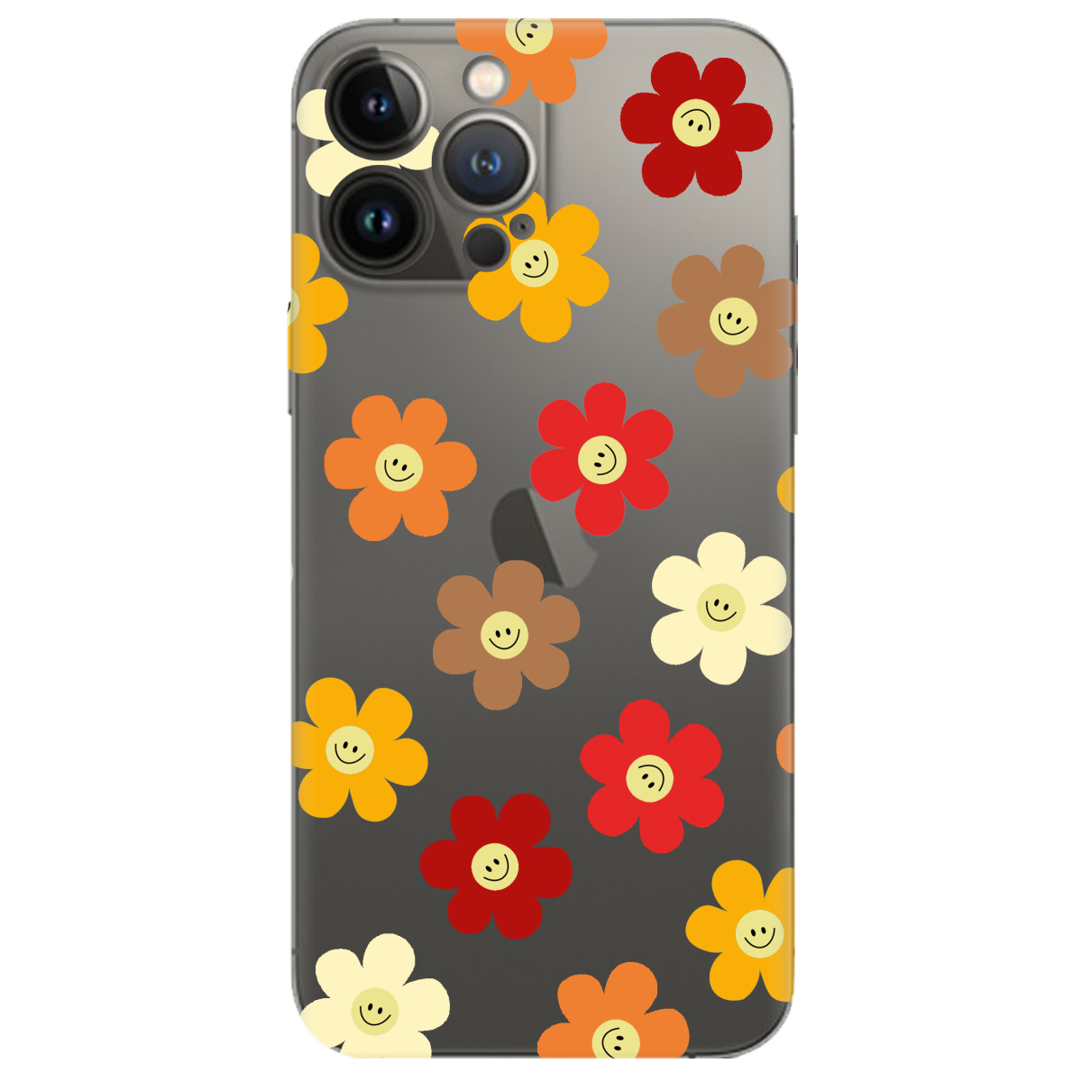 Чехол для Apple iPhone 13 Pro прозрачный Smiley Garden - фото 1 - Чехлы для телефонов