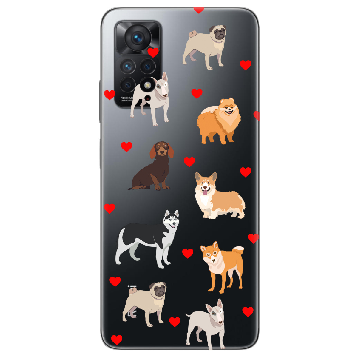 Чохол для Xiaomi Redmi Note 11 Pro прозорий Любов у кожному гав - фото 1 - Чохли для телефонів