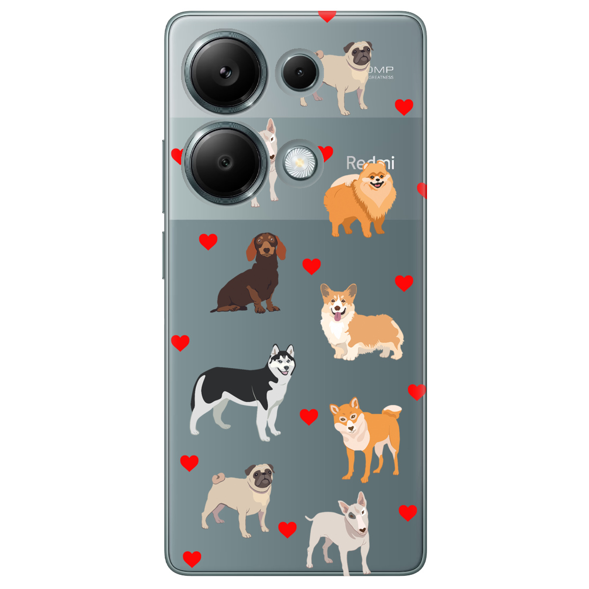 Чехол для Xiaomi Redmi Note 13 Pro 4G прозрачный Любов у кожному гав - фото 1 - Чехлы для телефонов