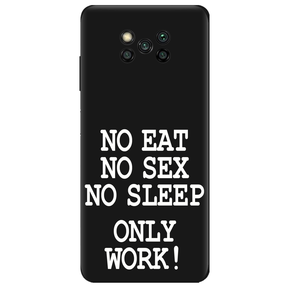 Чехол для Xiaomi Poco X3 черный матовый soft touch Work only - фото 1 - Чехлы для телефонов