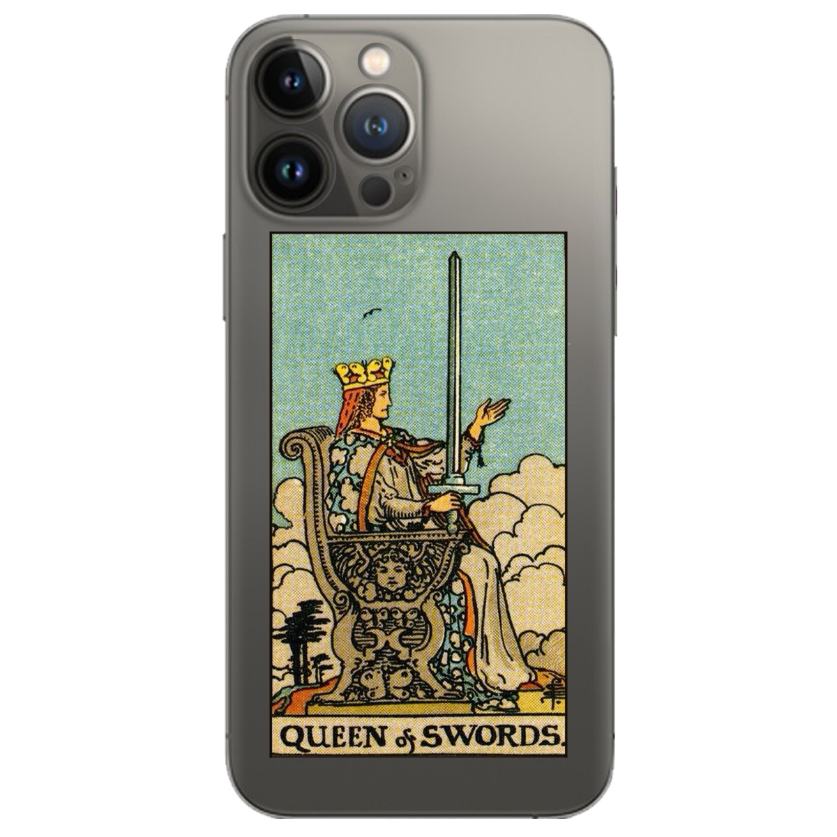 Чехол для Apple iPhone 13 Pro прозрачный Королева мечей Таро - фото 1 - Чехлы для телефонов