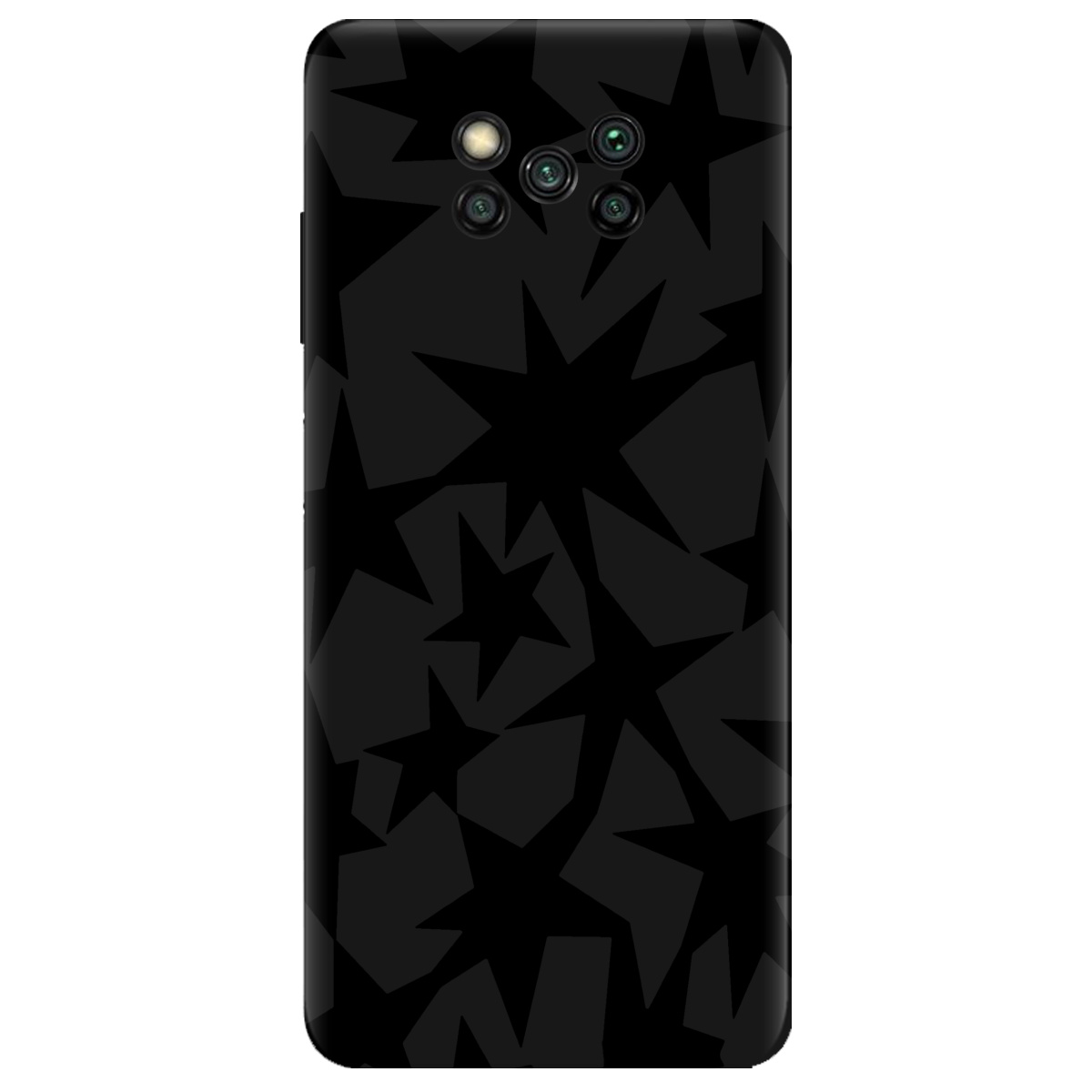 Чехол для Xiaomi Poco X3 черный матовый soft touch Black stars - фото 1 - Чехлы для телефонов