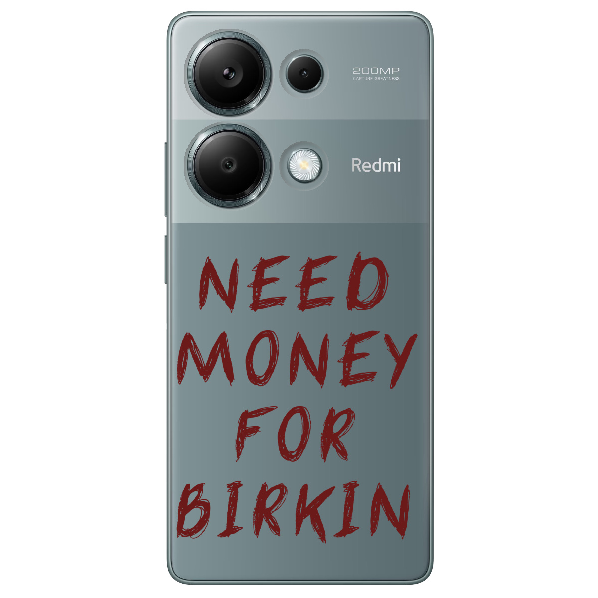 Чехол для Xiaomi Redmi Note 13 Pro 4G прозрачный Need money - фото 1 - Чехлы для телефонов