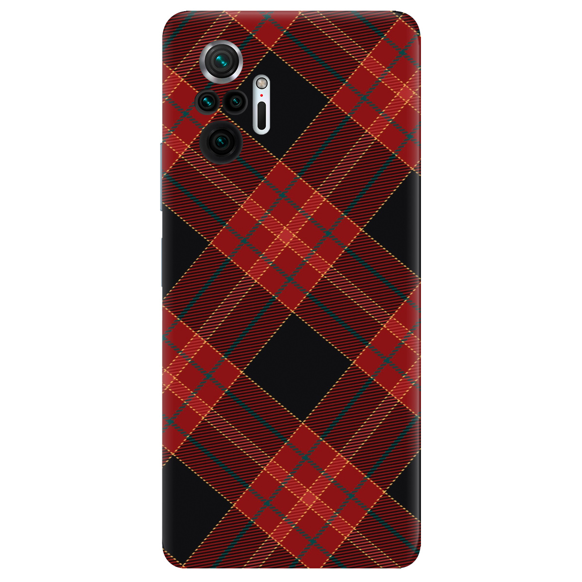 Чохол для Xiaomi Redmi Note 10 Pro прозорий Червоний тартан - фото 1 - Чохли для телефонів
