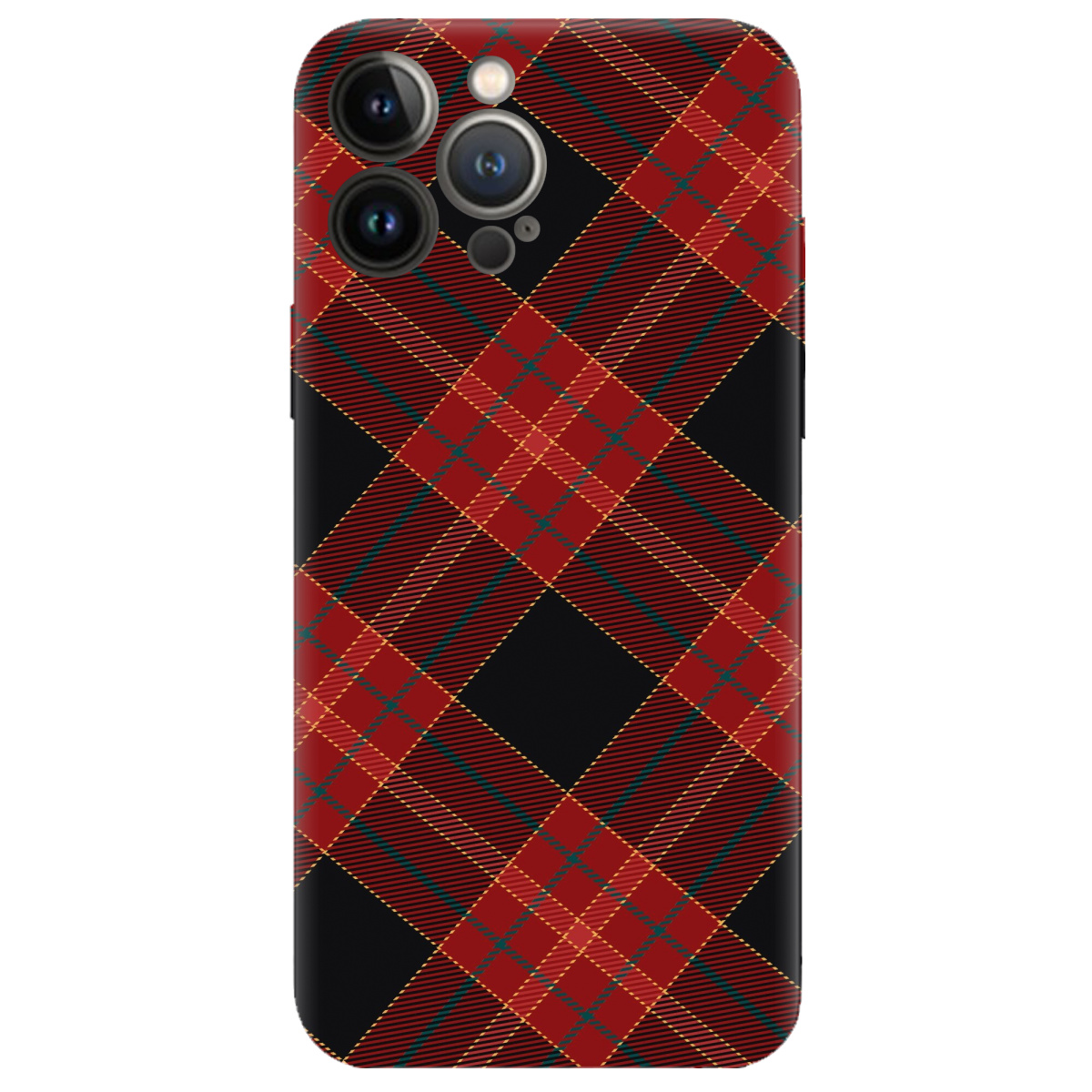 Чехол для Apple iPhone 13 Pro прозрачный Червоний тартан - фото 1 - Чехлы для телефонов