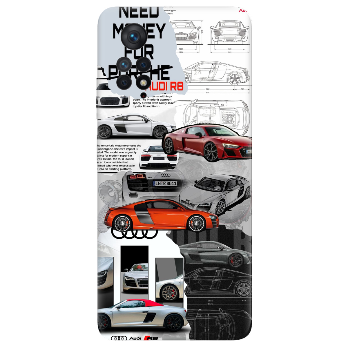 Чохол для Xiaomi Redmi Note 11 Pro прозорий Audi - фото 1 - Чохли для телефонів