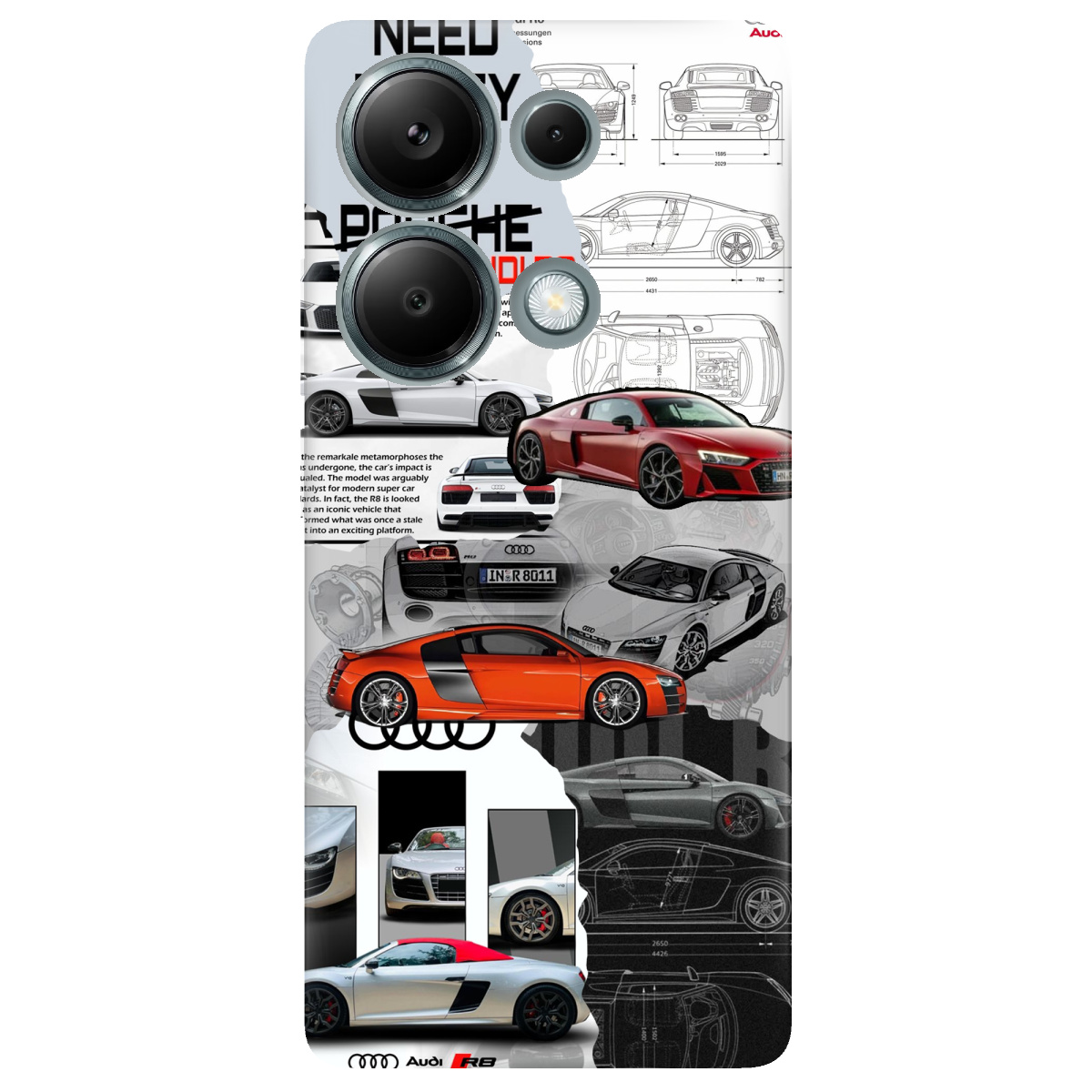 Чохол для Xiaomi Redmi Note 13 Pro 4G прозорий Audi - фото 1 - Чохли для телефонів