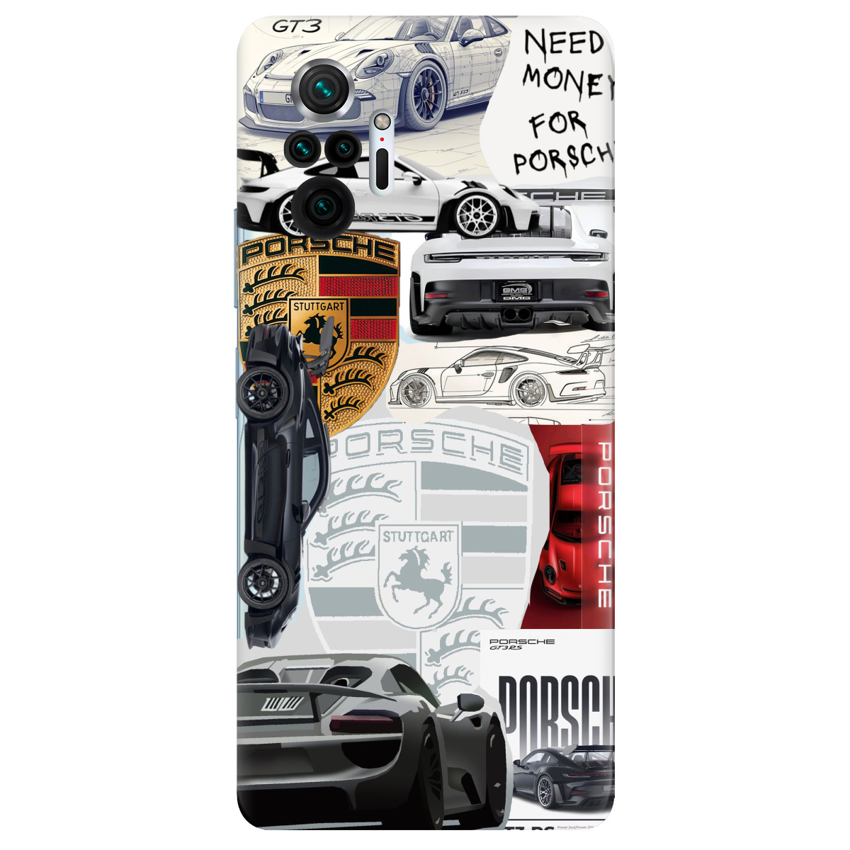 Чехол для Xiaomi Redmi Note 10 Pro прозрачный Porsche - фото 1 - Чехлы для телефонов