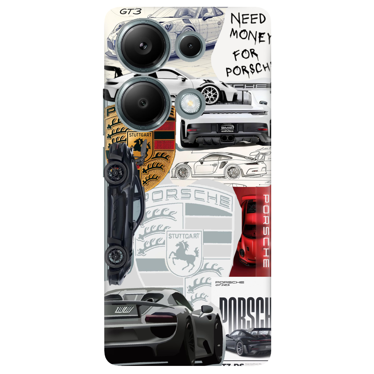 Чехол для Xiaomi Redmi Note 13 Pro 4G прозрачный Porsche - фото 1 - Чехлы для телефонов