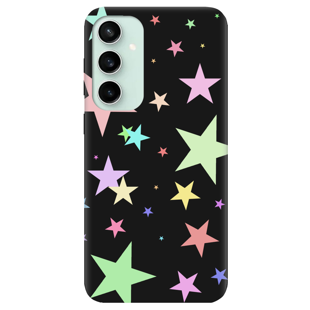 Чехол для Samsung Galaxy S23 FE черный матовый soft touch Яскраві зірки (black) - фото 1 - Чехлы для телефонов
