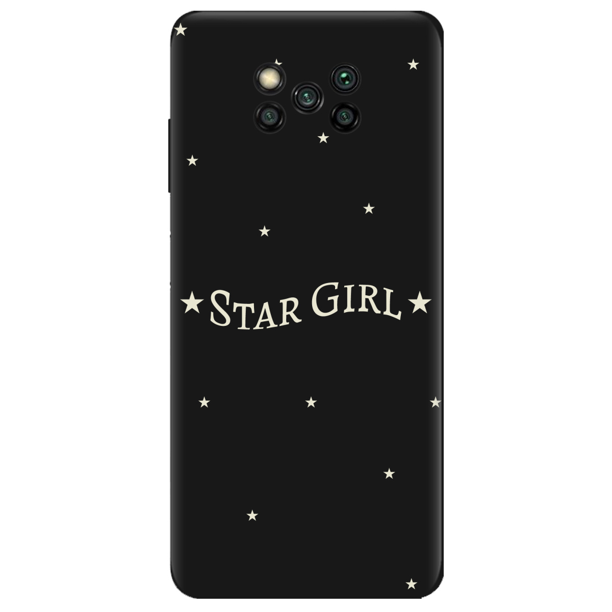 Чехол для Xiaomi Poco X3 черный матовый soft touch Star girl - фото 1 - Чехлы для телефонов