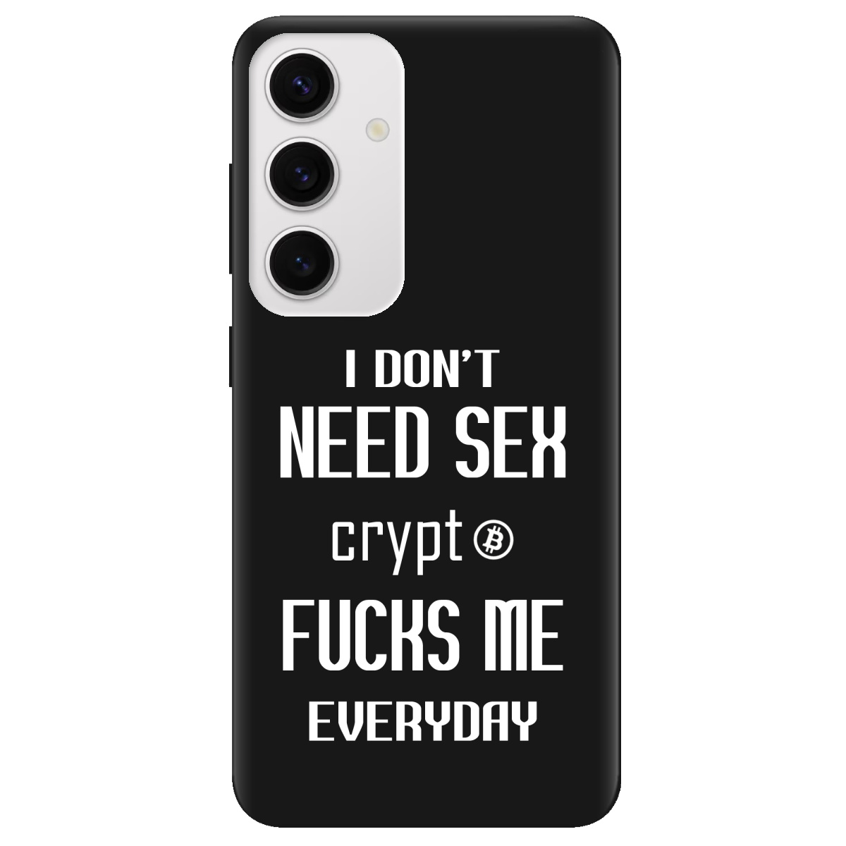 Чехол для Samsung Galaxy S25 черный матовый soft touch Crypt - фото 1 - Чехлы для телефонов