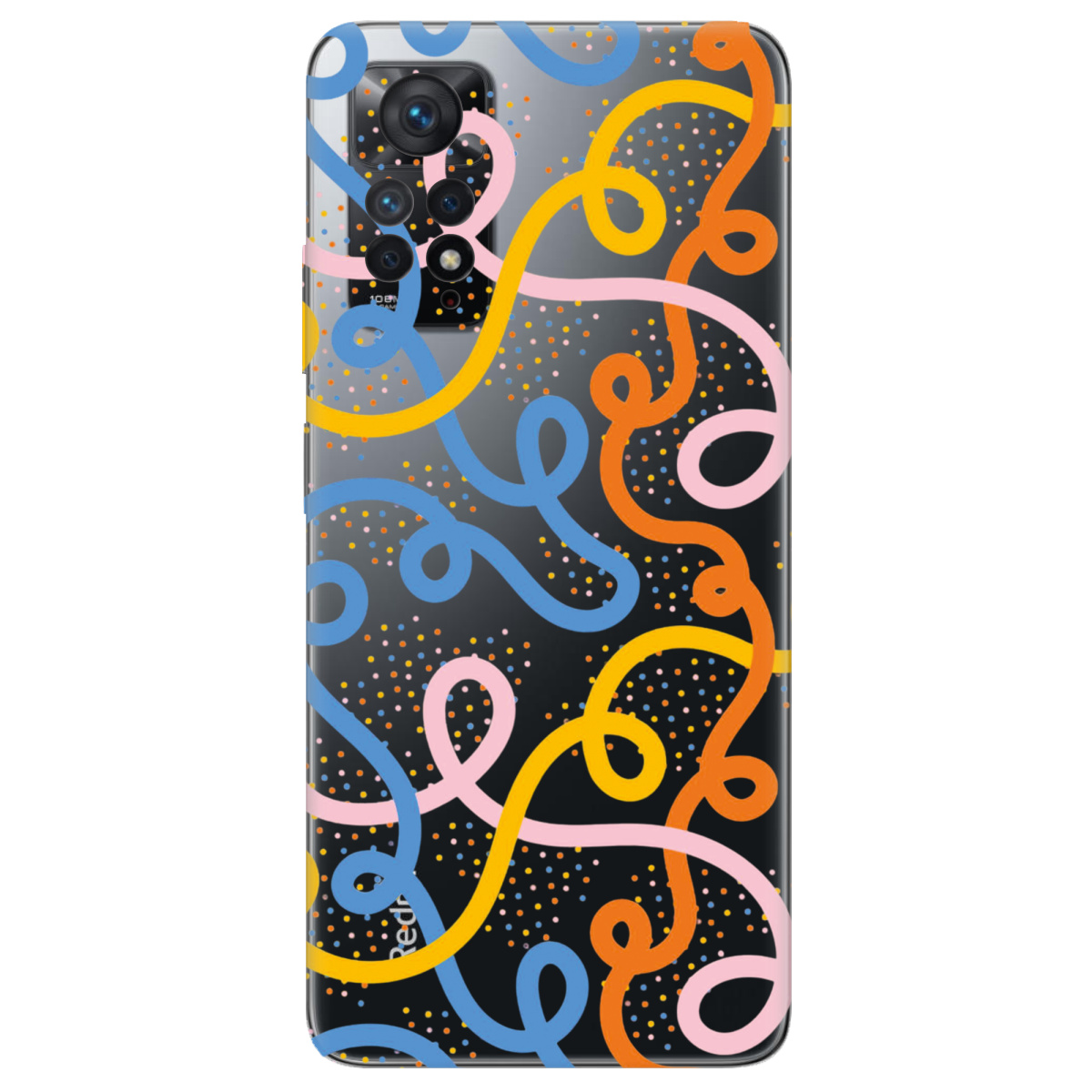 Чохол для Xiaomi Redmi Note 11 Pro прозорий Кольоровий завиток - фото 1 - Чохли для телефонів