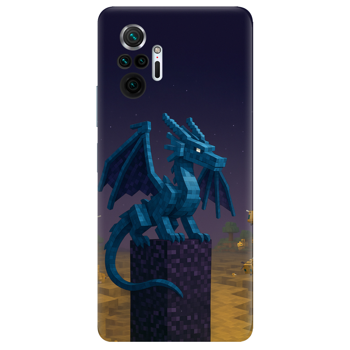 Чехол для Xiaomi Redmi Note 10 Pro прозрачный Дракон Краю Майнкрафт - фото 1 - Чехлы для телефонов
