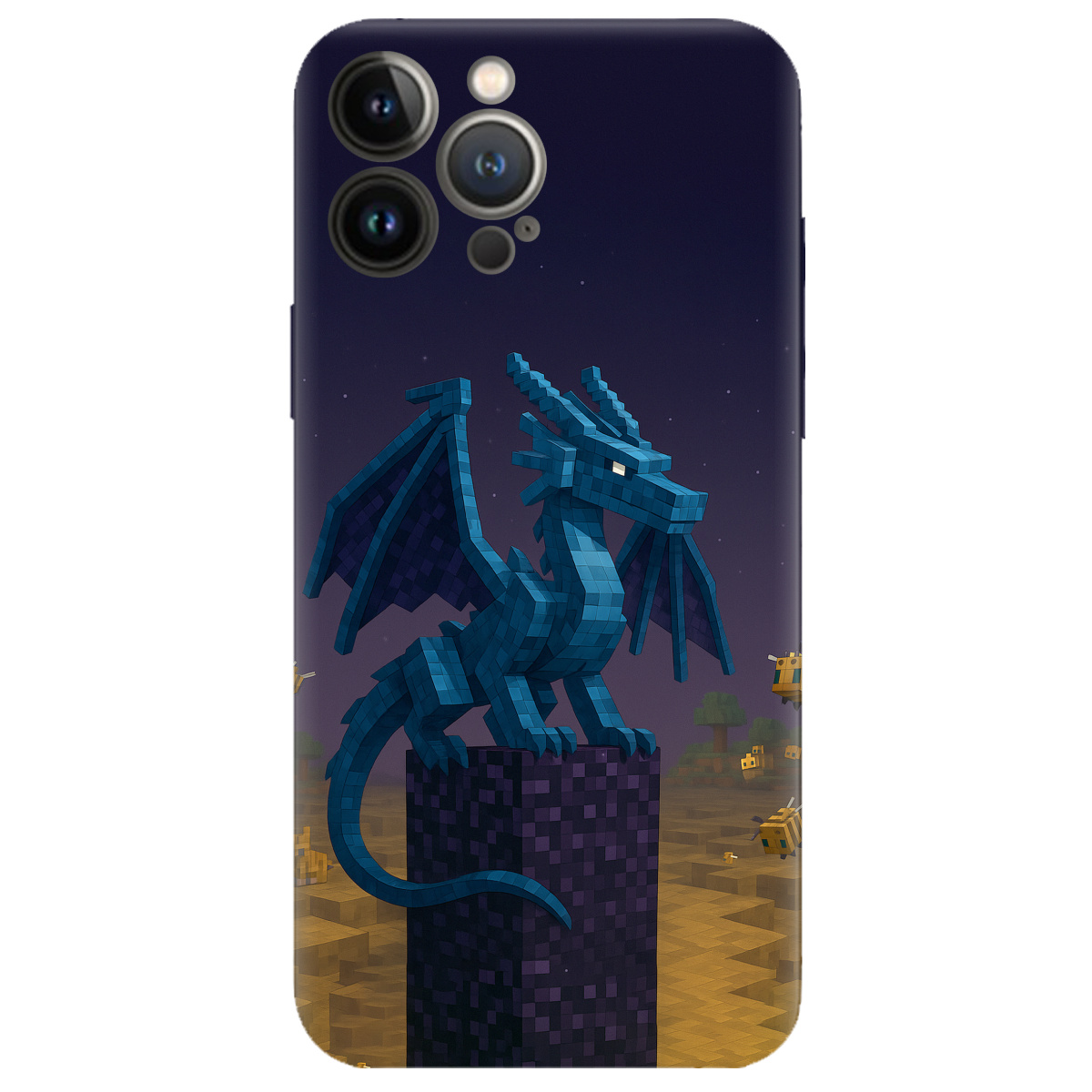 Чохол для Apple iPhone 13 Pro прозорий Дракон Краю Майнкрафт - фото 1 - Чохли для телефонів
