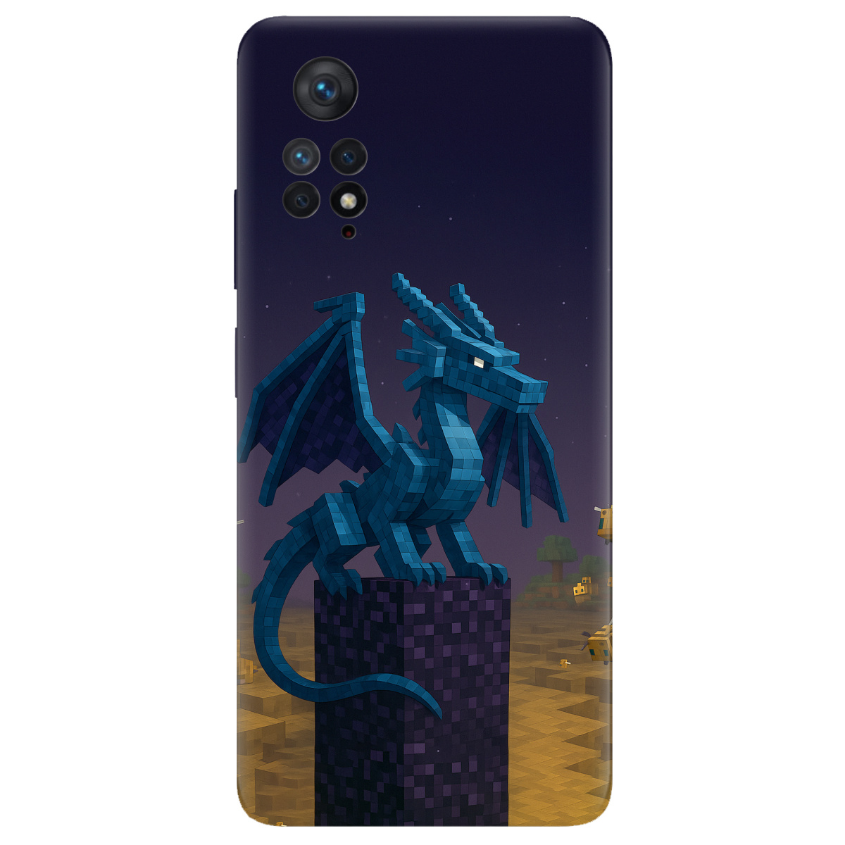 Чехол для Xiaomi Redmi Note 11 Pro прозрачный Дракон Краю Майнкрафт - фото 1 - Чехлы для телефонов