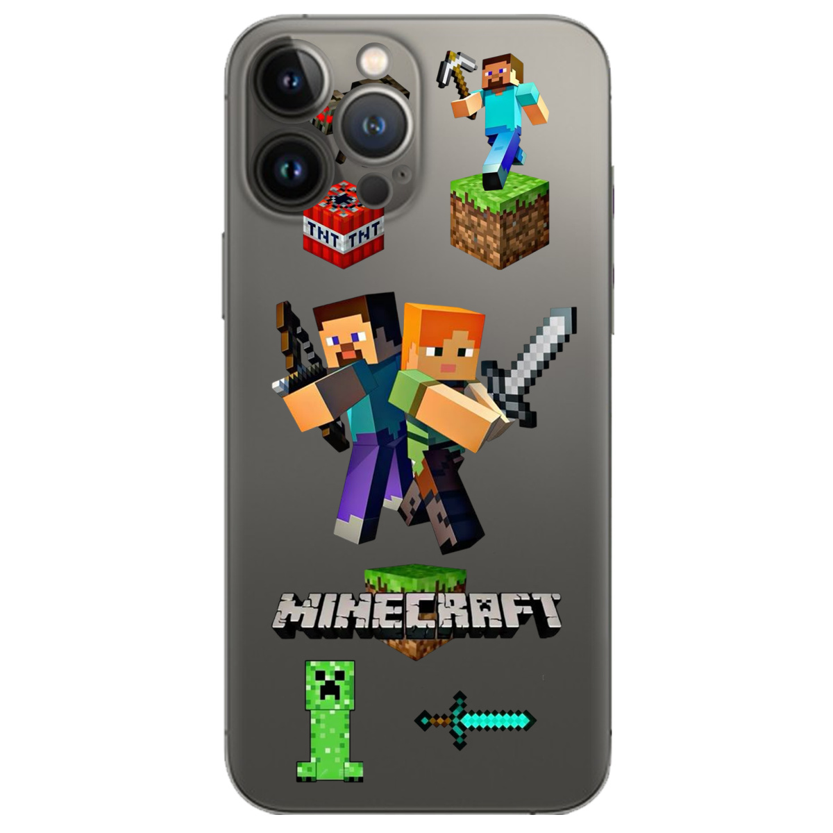 Чохол для Apple iPhone 13 Pro прозорий Піксельна пригода - фото 1 - Чохли для телефонів