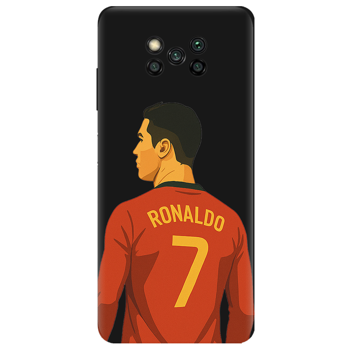Чехол для Xiaomi Poco X3 черный матовый soft touch Ronaldo - фото 1 - Чехлы для телефонов