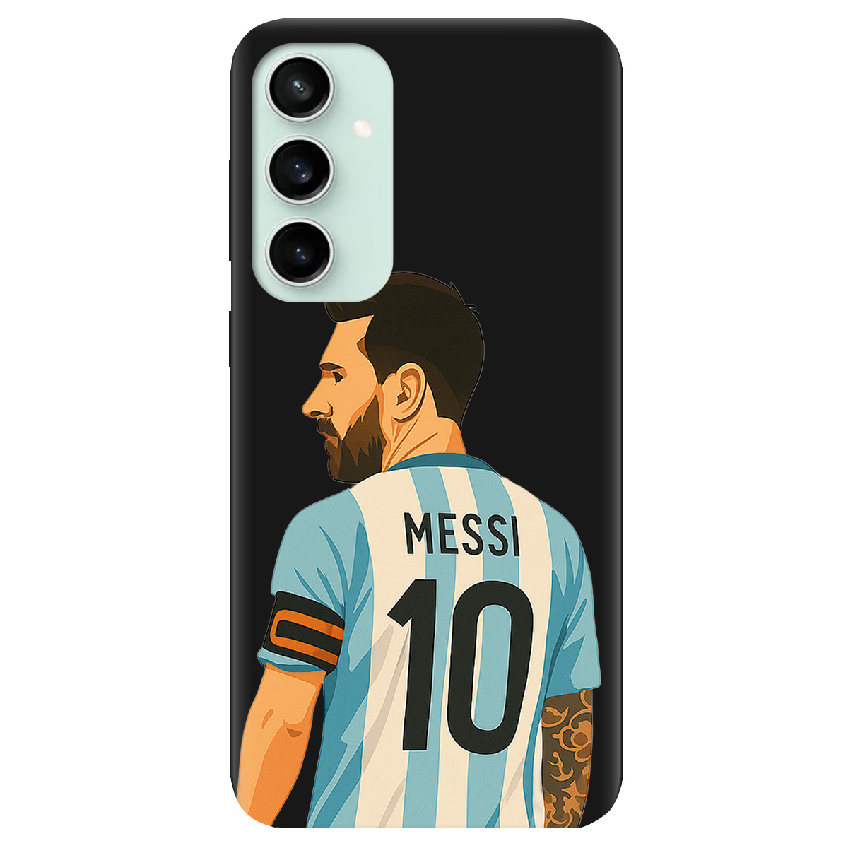 Чохол для Samsung Galaxy S23 FE чорний матовий soft touch Messi - фото 1 - Чохли для телефонів